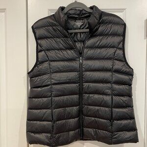 Aqua Black Puffer Vest, XL